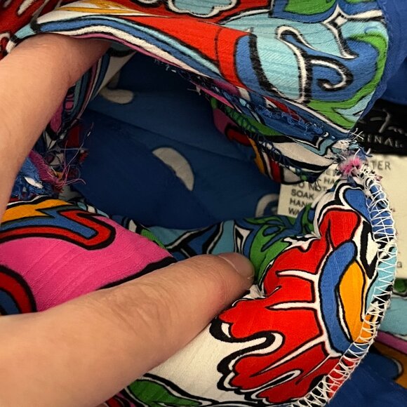 Diane Freis Womens Vintage Chiffon Tunic OS Sheer Resort Island Cruise Button Up - Picture 6 of 10